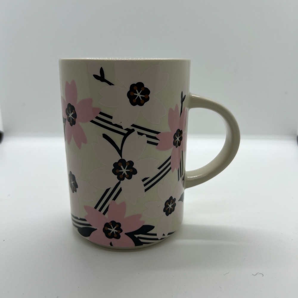 Starbucks Pink Flower White Mug 2017 12 Ounce